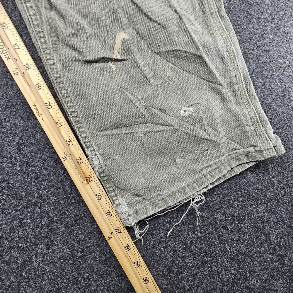 Paint Splattered Faded Green Carhartt Carpenter work pants B11 MOS 32x30 Men's - Picture 5 of 14